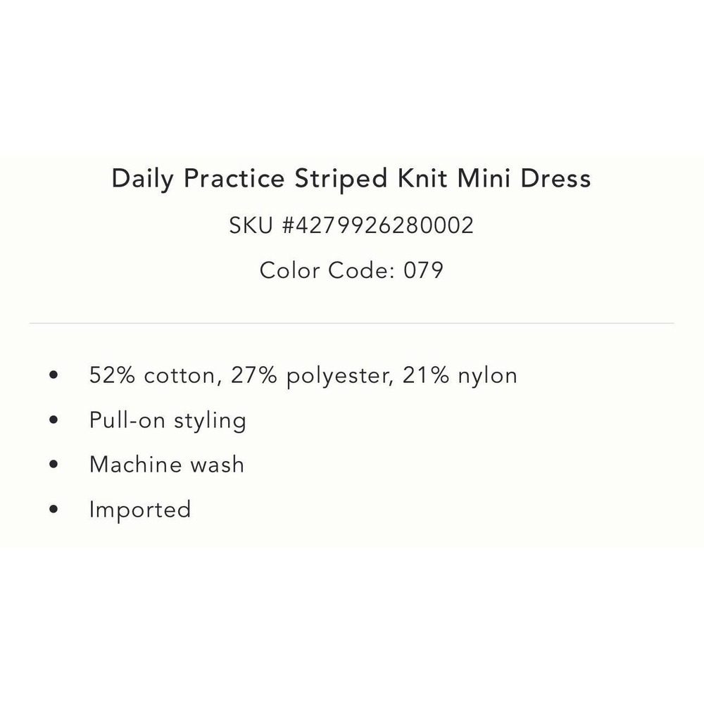 ANTHROPOLOGIE DAILY PRACTICE New Knit Mini Dress XL Sleeveless Green Striped - Picture 16 of 16